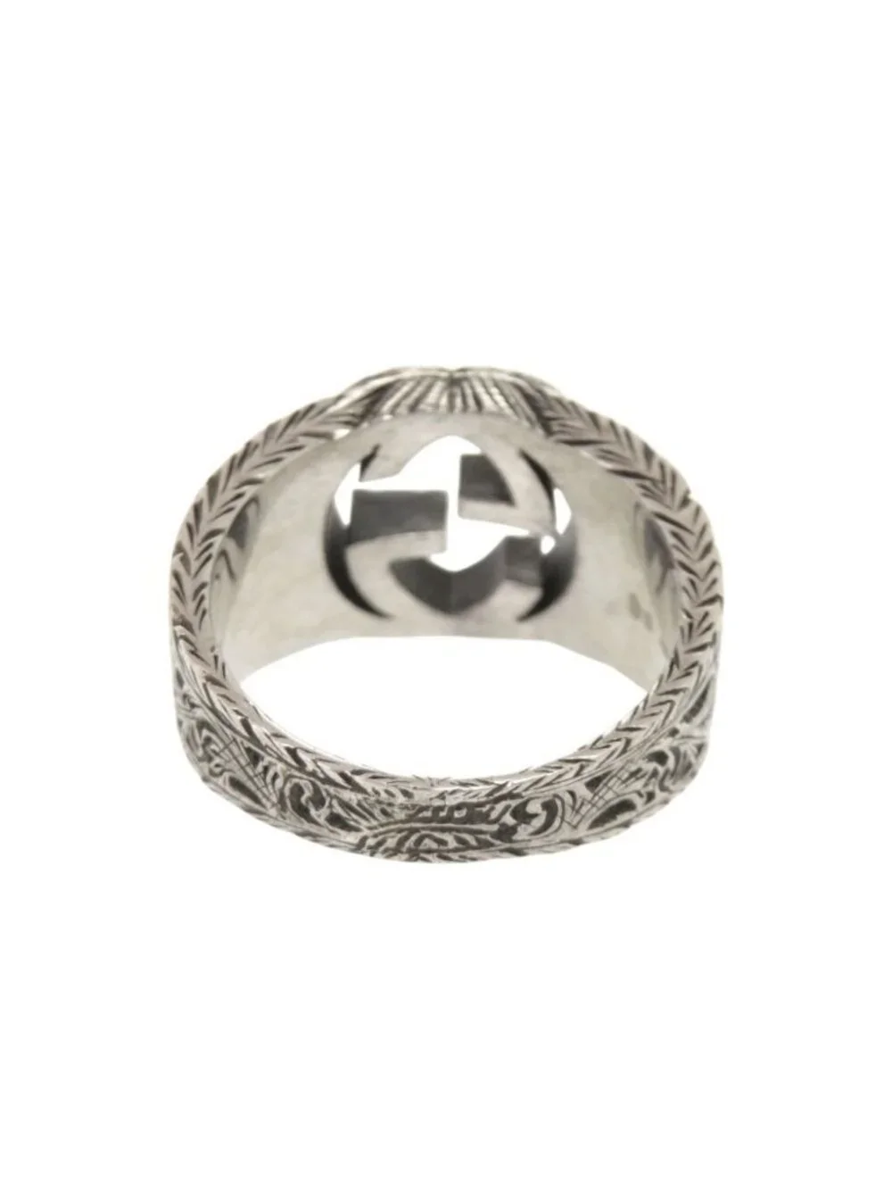 Gucci Interlocking G Arabesque 925 Sterling Silver Ring